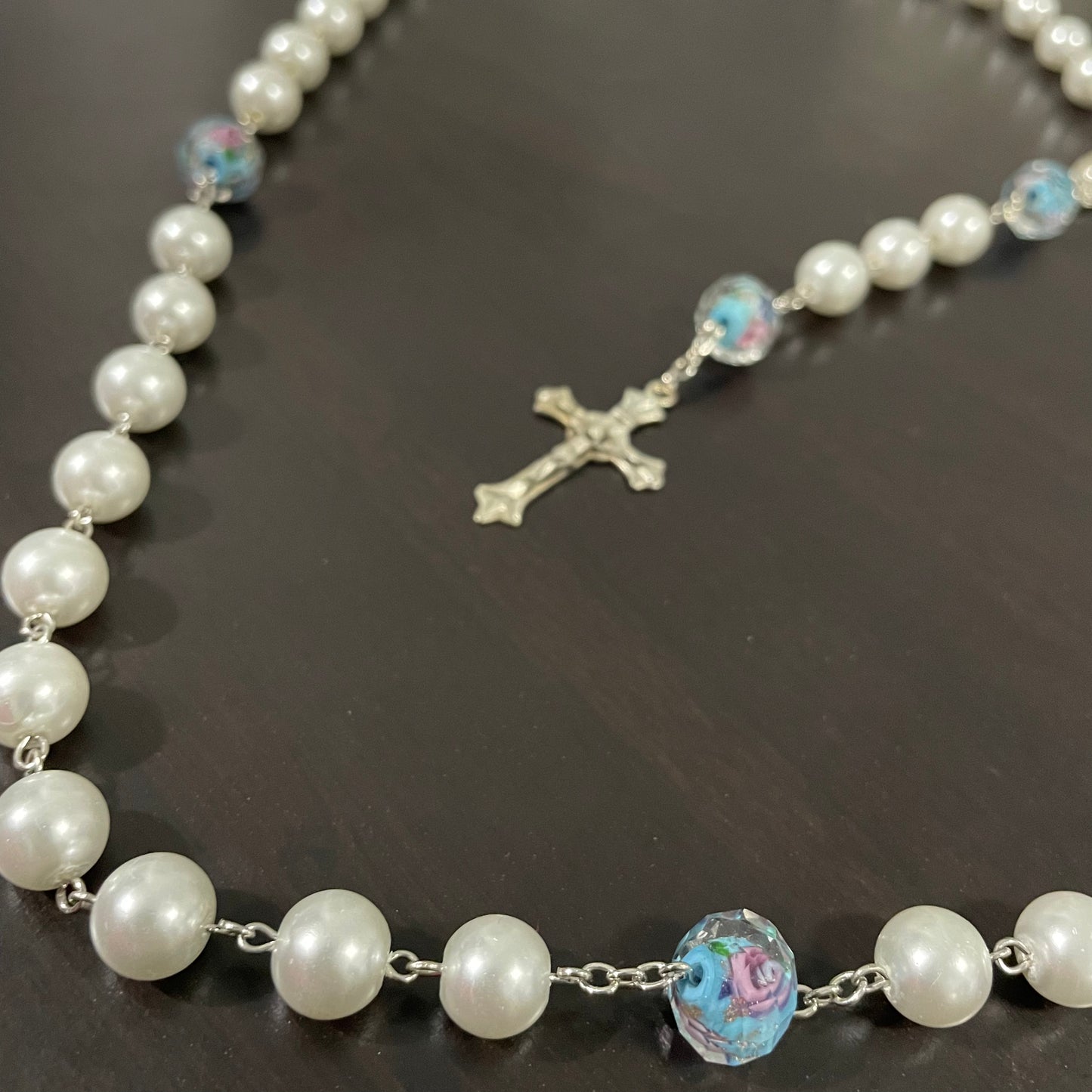 Blooming Pearls Catholic Rosary