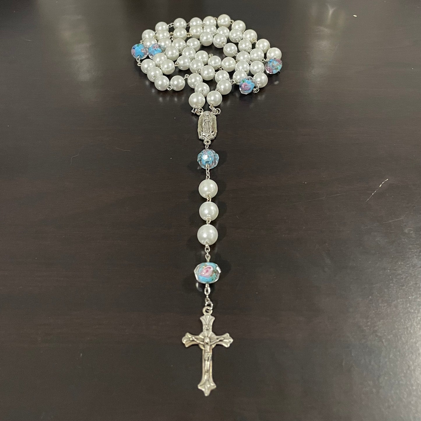 Blooming Pearls Catholic Rosary