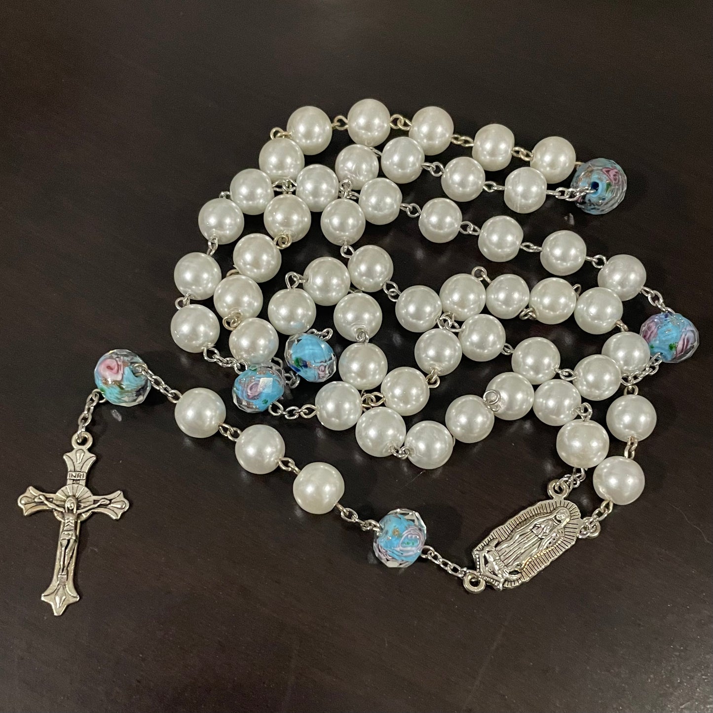 Blooming Pearls Catholic Rosary