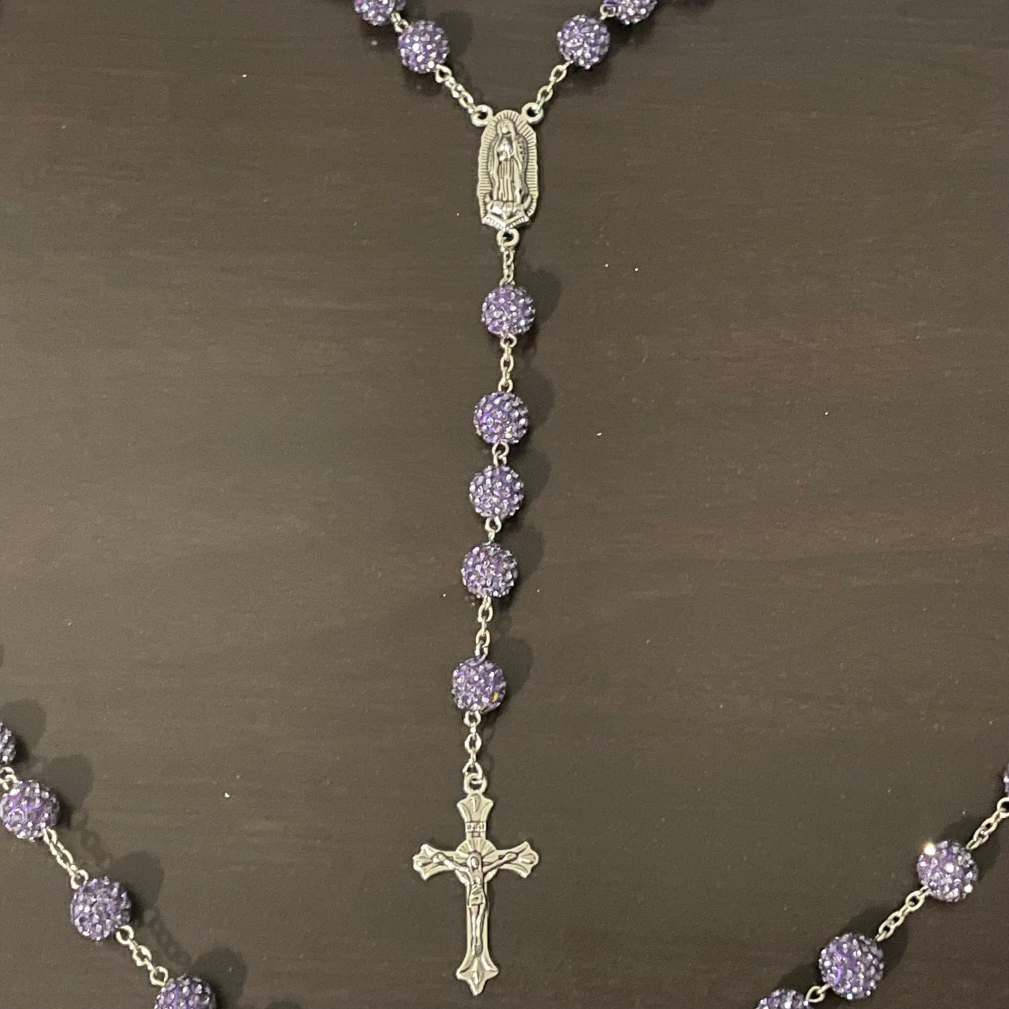 Purple Glam Rhinestone Rosary
