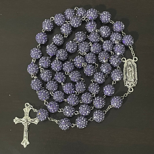 Purple Glam Rhinestone Rosary