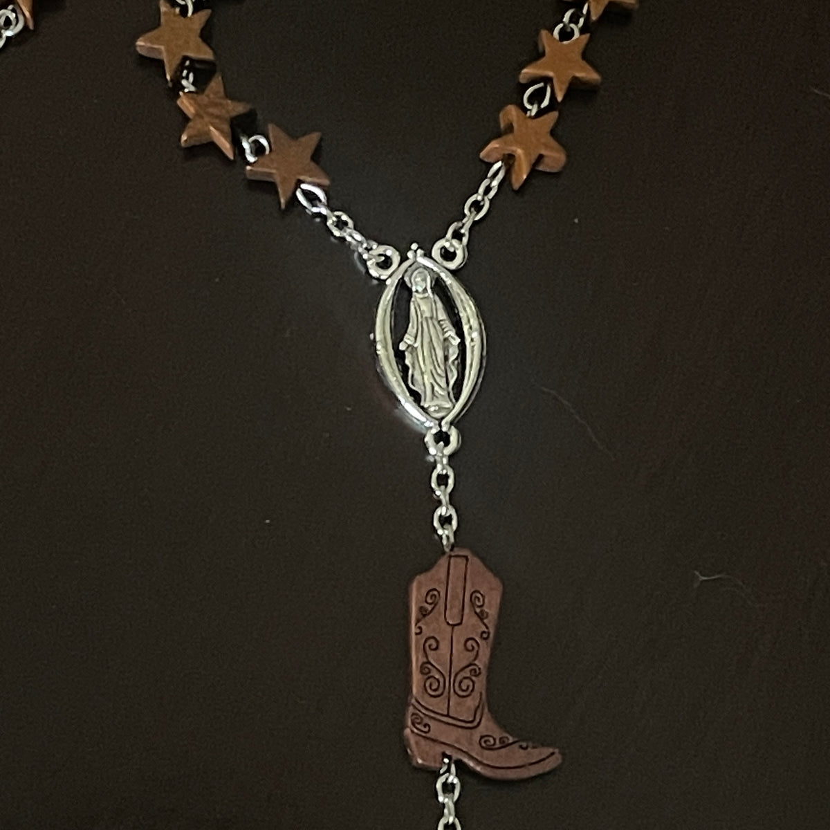Cowboy Western Wooden Rosary