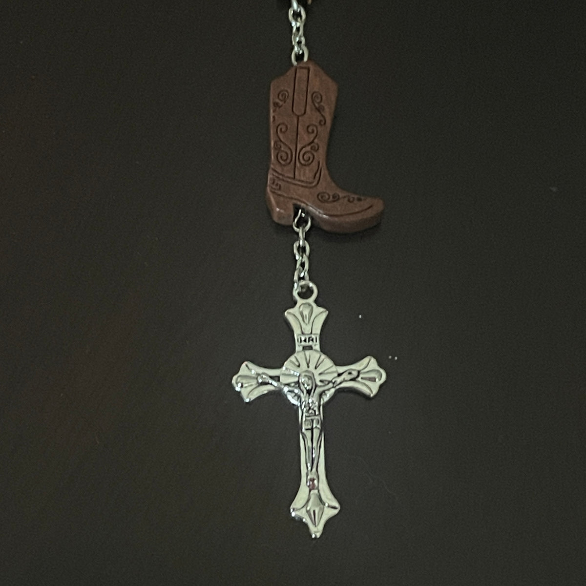 Cowboy Western Wooden Rosary