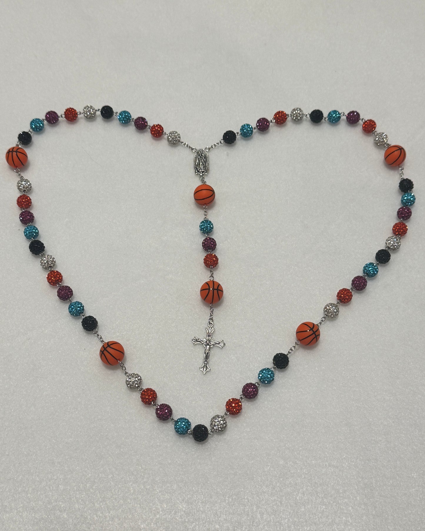 Fiesta Basketball Rhinestone Rosary