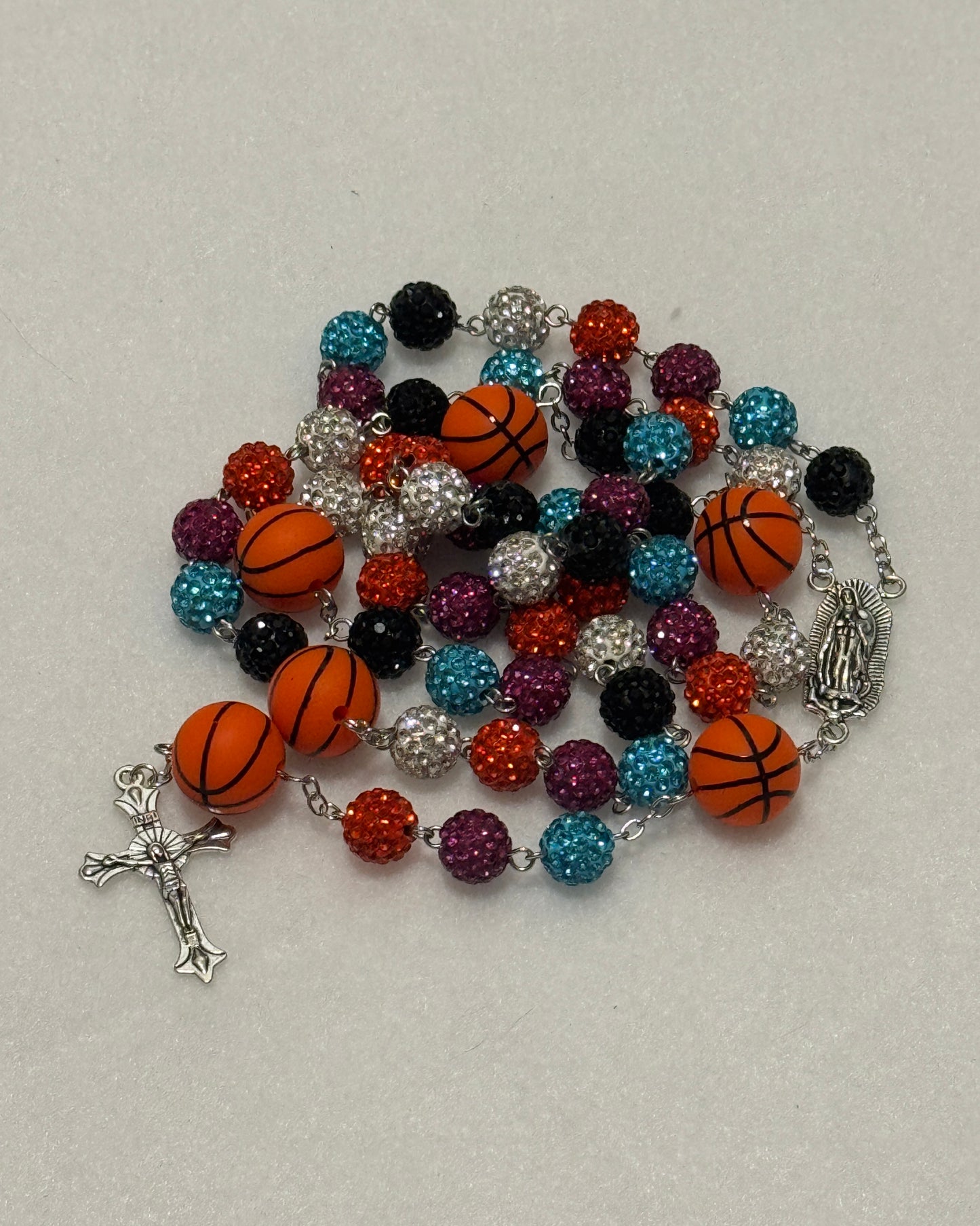 Fiesta Basketball Rhinestone Rosary
