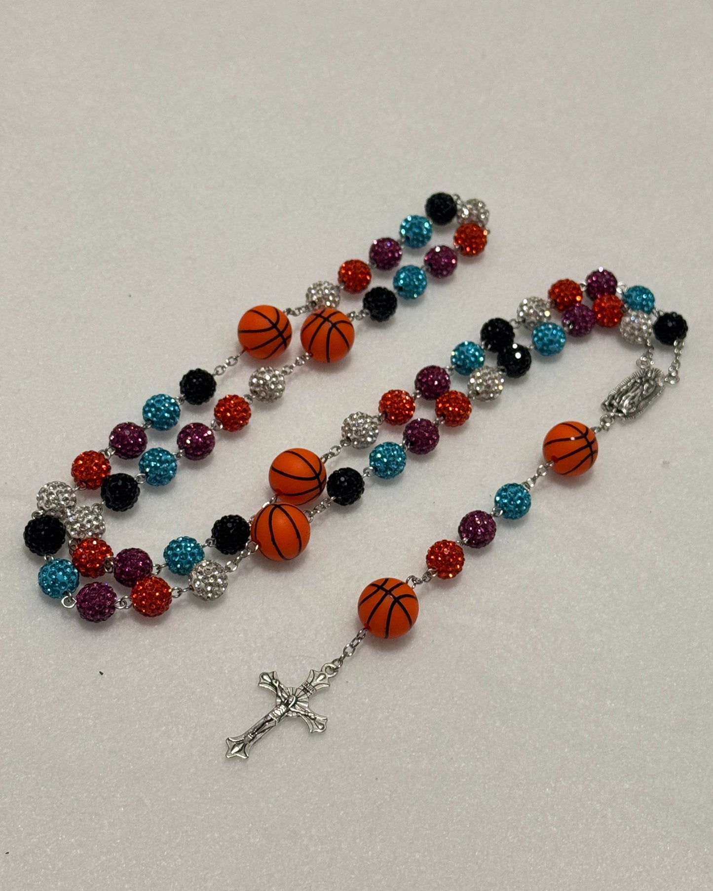Fiesta Basketball Rhinestone Rosary