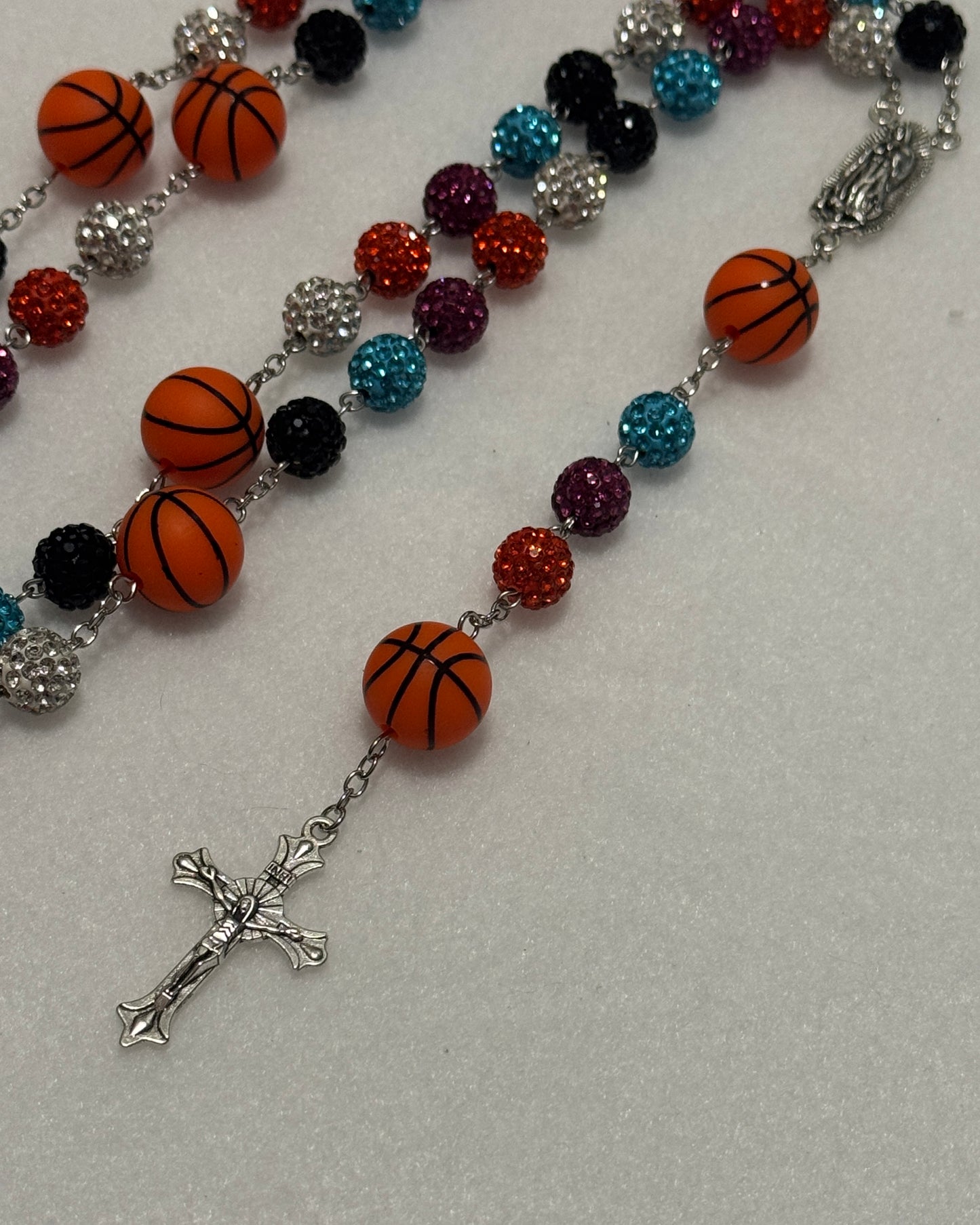 Fiesta Basketball Rhinestone Rosary